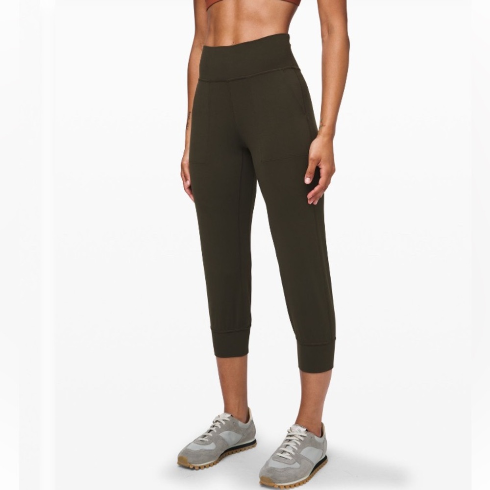 lululemon athletica Olive Green Cropped Track Joggers